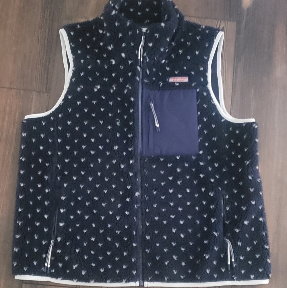 NWOT Vineyard Vines Navy Vest with Star Pattern Womens XL